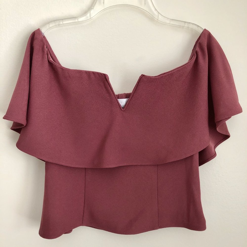V Neckline Off the Shoulder Top
